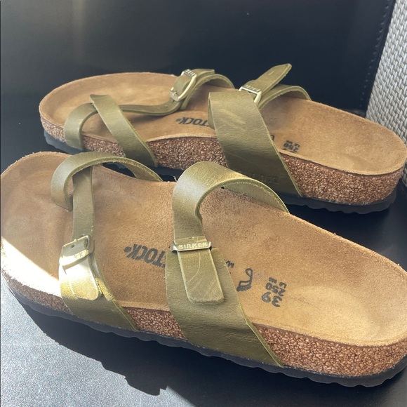 ๐๐ Birkenstock "Mayari" Khaki Double-Strap Sandals size 39/8.5 - Picture 3 of 5